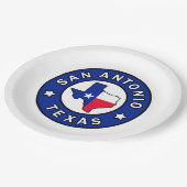 San Antonio Texas Pappteller (Schrägansicht)