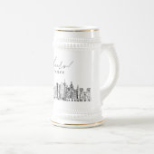 San Antonio Texas Personalisiert Skyline Bierglas (VorderseiteRechts)