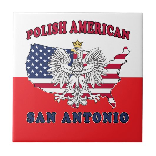San Antonio Texas polnischer Amerikaner Fliese (Vorderseite)