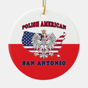 San Antonio Texas polnischer Amerikaner Keramik Ornament
