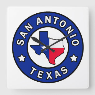 San Antonio Texas Quadratische Wanduhr