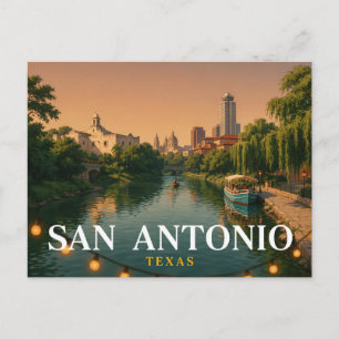 San Antonio Texas Reise-Postkarte   River Walk  Postkarte