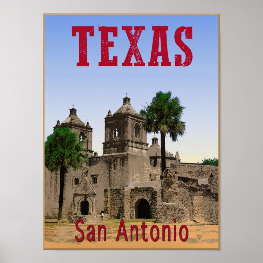San Antonio, Texas Reiseplakat Poster (Vorne)