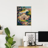 San Antonio Texas Retro - Vintages Design Poster (Heimbüro)