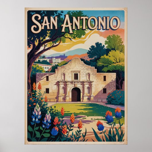San Antonio Texas Retro - Vintages Design Poster (Vorne)
