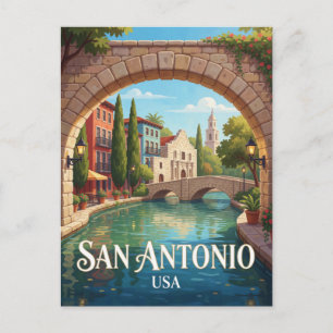 San Antonio Texas River Walk Reise Postkarte