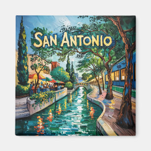 San Antonio Texas River Walk Van Gogh Lebendige St Magnet