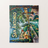 San Antonio Texas River Walk Van Gogh Lebendige St Puzzle (Vertikal)