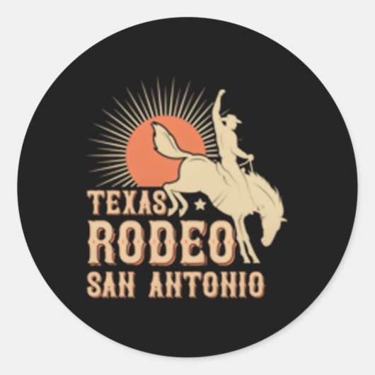 San Antonio Texas Rodeo Western Cow Runder Aufkleber (Vorderseite)