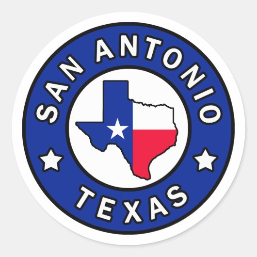 San Antonio Texas Runder Aufkleber (Vorderseite)