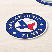 San Antonio Texas Runder Pappuntersetzer (Angewinkelt)