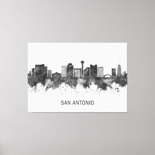 San Antonio Texas Skyline BW Leinwanddruck (Vorderseite)