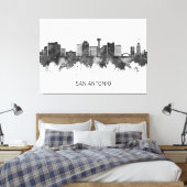 San Antonio Texas Skyline BW Leinwanddruck (Insitu (Schlafzimmer))