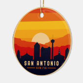 San Antonio Texas Skyline Cityscape Souvenir Keramik Ornament (Links)