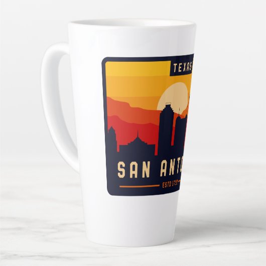 San Antonio Texas Skyline Cityscape Souvenir Milchtasse (Linke Ecke)