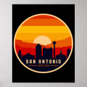 San Antonio Texas Skyline Cityscape Souvenir Poster (Vorne)
