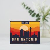 San Antonio Texas Skyline Cityscape Souvenir Postkarte (Stehend Vorderseite)