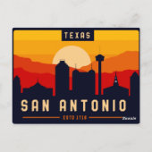 San Antonio Texas Skyline Cityscape Souvenir Postkarte (Rückseite)