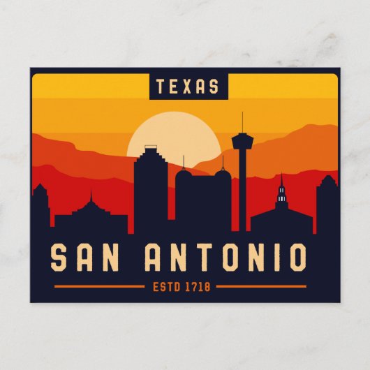 San Antonio Texas Skyline Cityscape Souvenir Postkarte (Vorderseite)