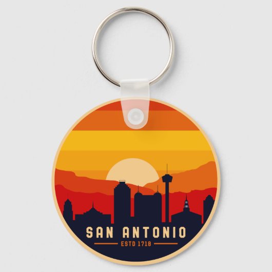 San Antonio Texas Skyline Cityscape Souvenir Schlüsselanhänger (Vorderseite)