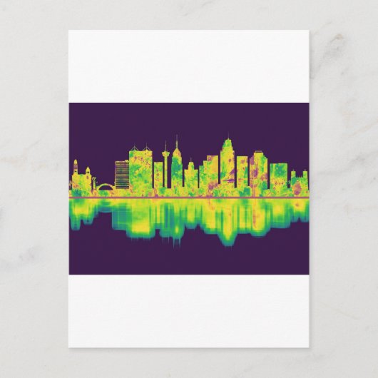 San Antonio Texas Skyline Einladungspostkarte (Vorderseite)
