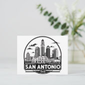 San Antonio Texas Skyline Postcard Postkarte (Stehend Vorderseite)
