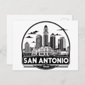 San Antonio Texas Skyline Postcard Postkarte (Vorne/Hinten)