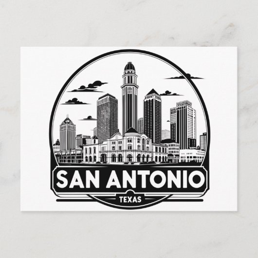 San Antonio Texas Skyline Postcard Postkarte (Vorderseite)