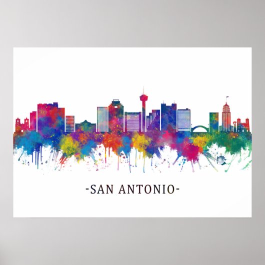 San Antonio Texas Skyline Poster (Vorne)