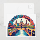 San Antonio Texas Skyline Postkarte (Vorne/Hinten)