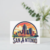 San Antonio Texas Skyline Postkarte (Stehend Vorderseite)