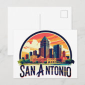 San Antonio Texas Skyline Postkarte (Vorne/Hinten)