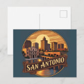San Antonio Texas Skyline Postkarte (Vorne/Hinten)