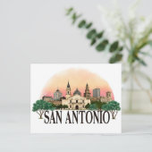 San Antonio Texas Skyline Postkarte (Stehend Vorderseite)