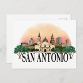 San Antonio Texas Skyline Postkarte (Vorne/Hinten)