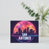 San Antonio Texas Skyline Postkarte (Stehend Vorderseite)
