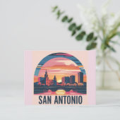 San Antonio Texas Skyline Postkarte (Stehend Vorderseite)