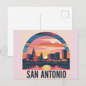 San Antonio Texas Skyline Postkarte (Vorne/Hinten)
