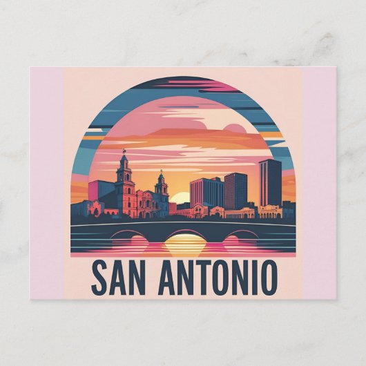 San Antonio Texas Skyline Postkarte (Vorderseite)