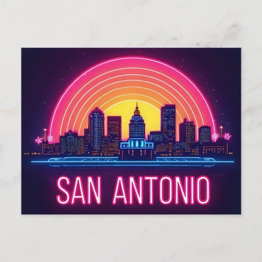 San Antonio Texas Skyline Postkarte (Vorderseite)