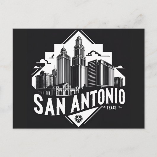 San Antonio Texas Skyline Postkarte (Vorderseite)