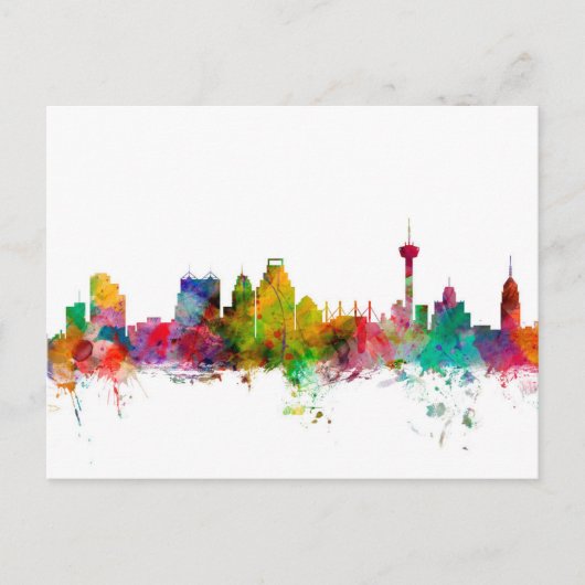 San Antonio Texas Skyline Postkarte (Vorderseite)