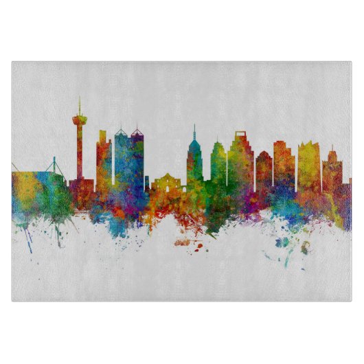 San Antonio Texas Skyline Schneidebrett (Vorderseite)