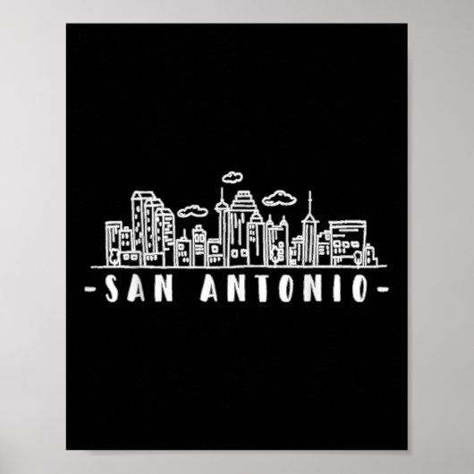 San Antonio Texas Skyline Tx Pride Poster (Vorne)
