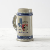 San Antonio Texas Staat Map Star, Boots, Hat Stein Bierglas (Vorderseite Links)
