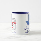 San Antonio Texas Staat Map, Star, Boots, Hat Tass Tasse (Zentrum)