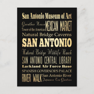 San Antonio Texas Staat Typografie Postkarte