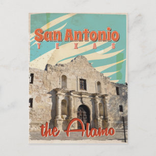 San Antonio, Texas, The Alamo Travel Poster Postkarte