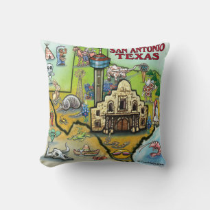 San Antonio Texas Throw Pillow Kissen
