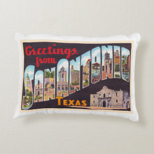 San Antonio Texas TX Vintager Großbuchstabe Postk Dekokissen